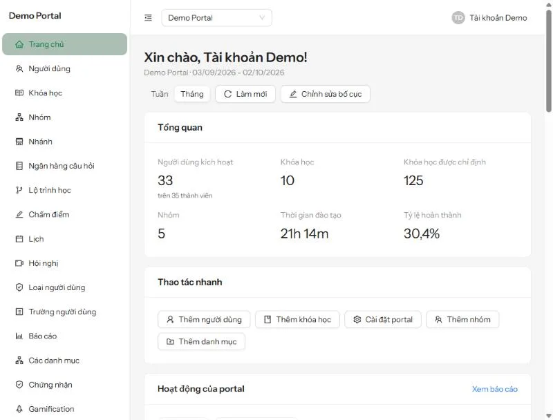 Minh họa phần mềm đào tạo Mstar LMS