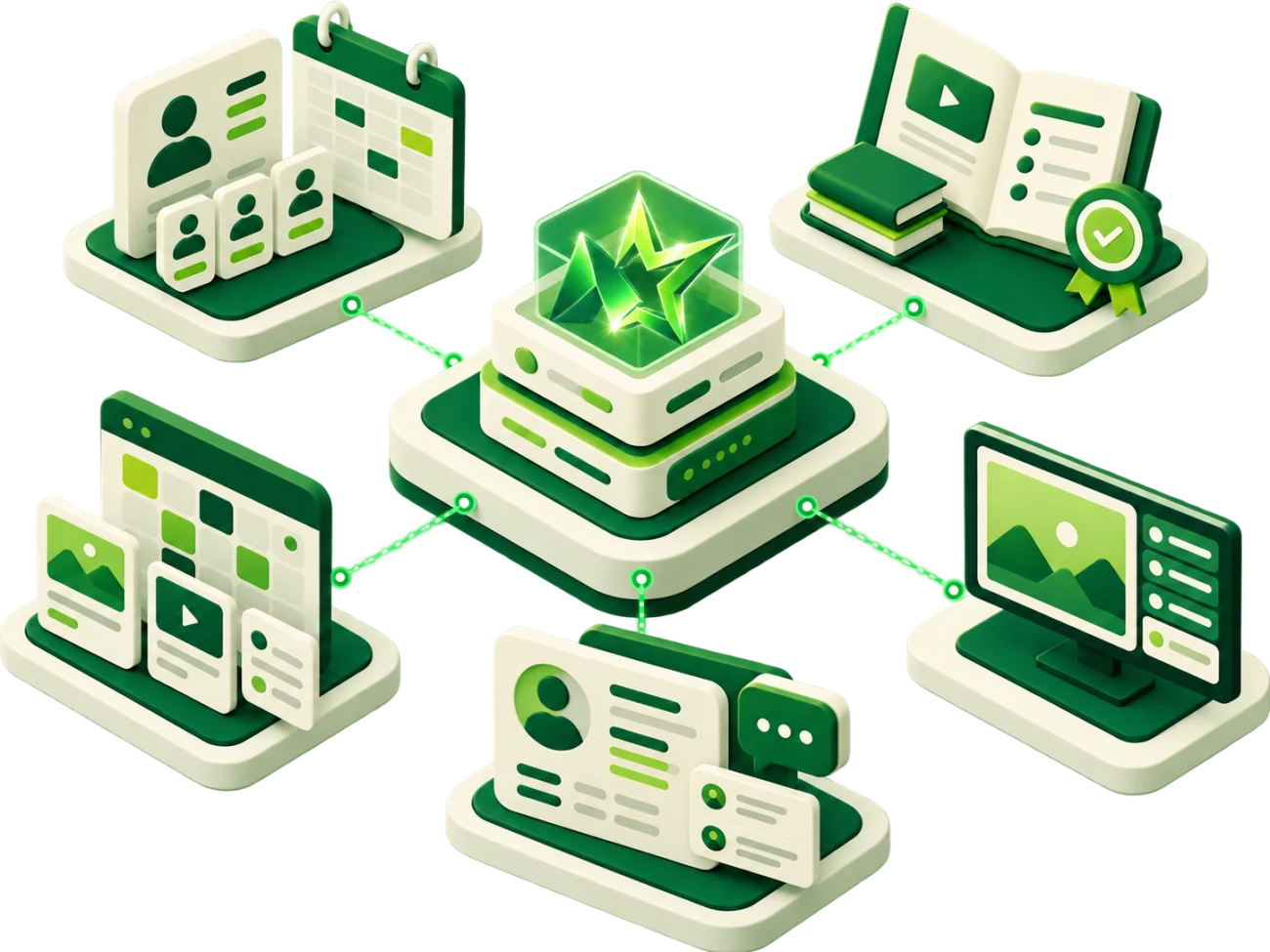 Ngôi sao Mstar Corp ở trung tâm kết nối phần mềm nhân sự, đào tạo, mạng xã hội, chăm sóc khách hàng và màn hình nội dung