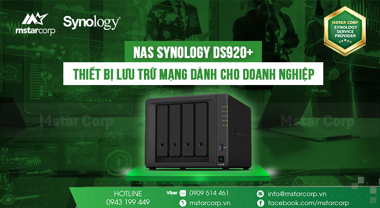 NAS Synology DS920+ – Thiết bị lưu trữ mạng dành cho doanh nghiệp