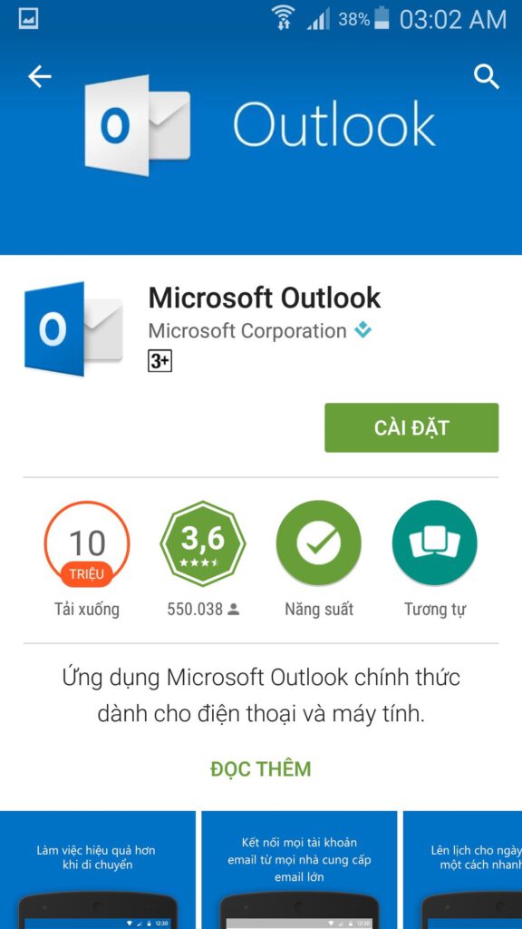 Hướng dẫn cài đặt Outlook trên điện thoại Android