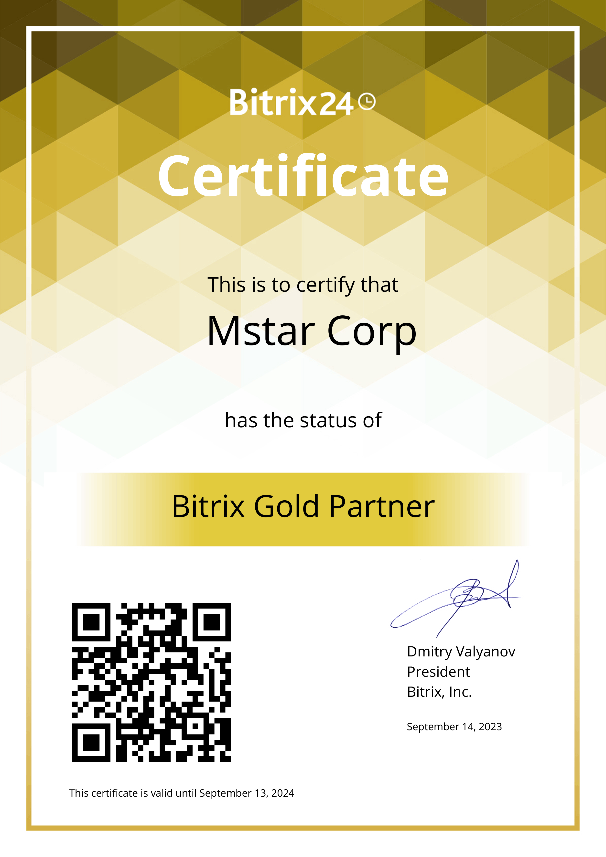 Mstar Corp là Bitrix24 Gold Partner uy tín tại Việt Nam