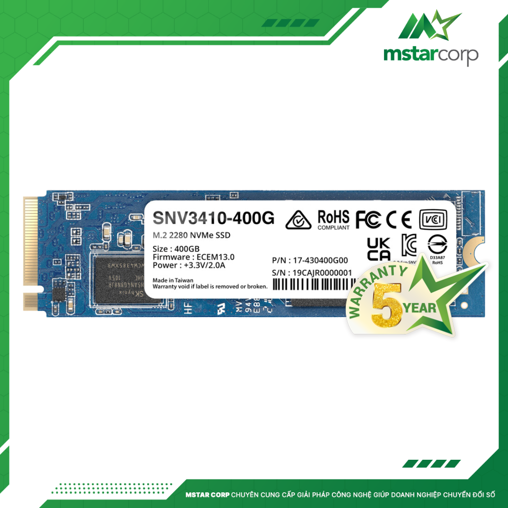 Ổ cứng SSD Synology 400GB M.2 2280 NVMe SNV3410-400G