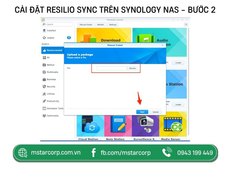 Cài đặt Resilio Sync trên NAS Synology bước 2