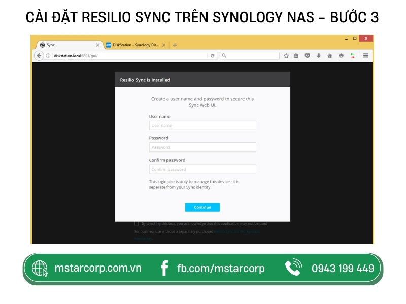 Cài đặt Resilio Sync trên Synology NAS bước 3