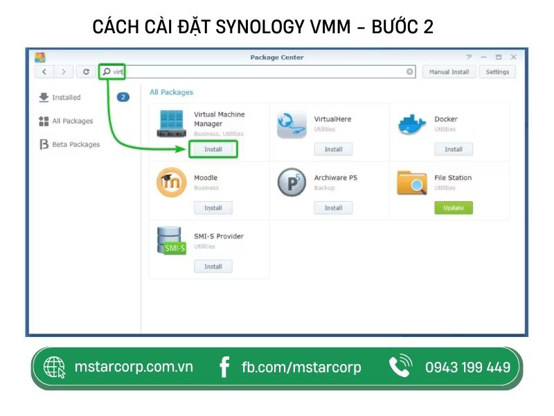 Hướng dẫn cài đặt Synology Virtual Machine Manager bước 2