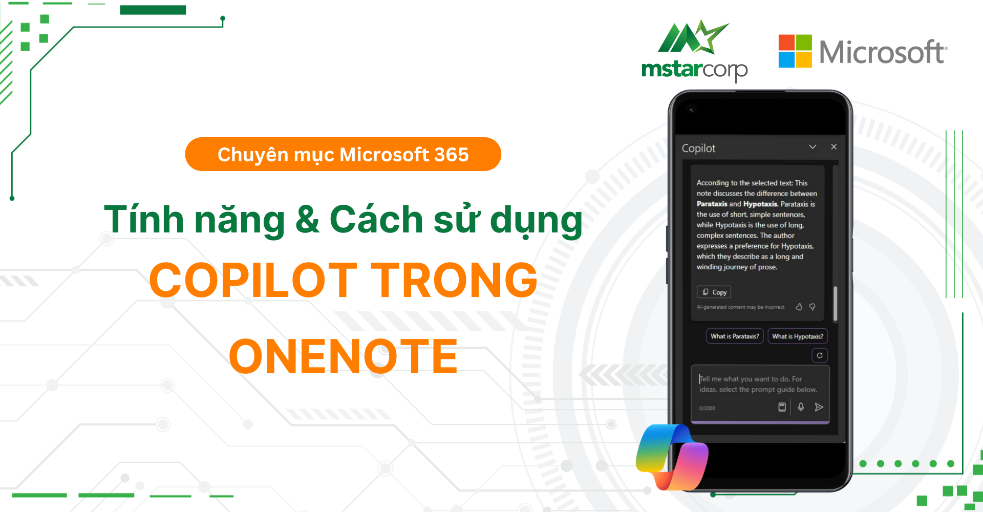 Tính năng & Cách sử dụng Copilot trong OneNote