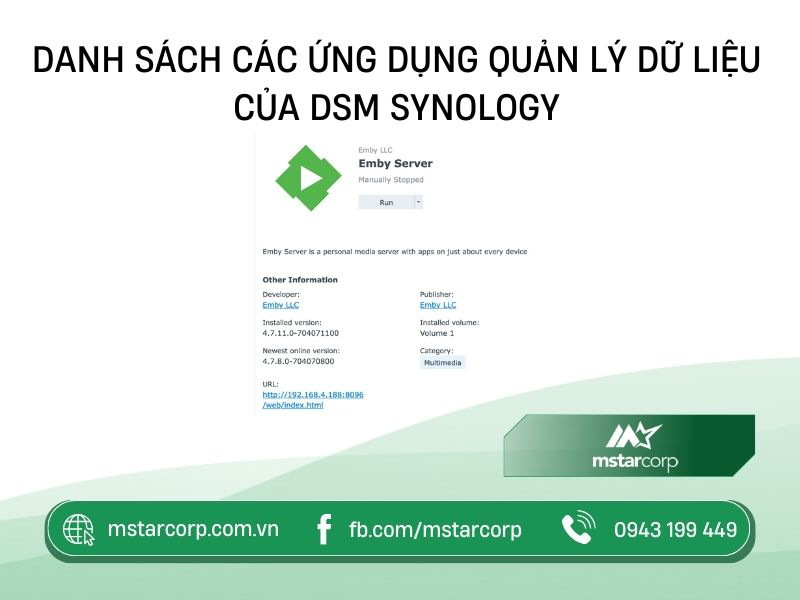 Danh sách các ứng dụng quản lý dữ liệu của DSM Synology