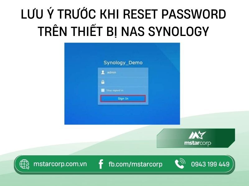 Lưu ý trước khi reset password trên thiết bị NAS Synology