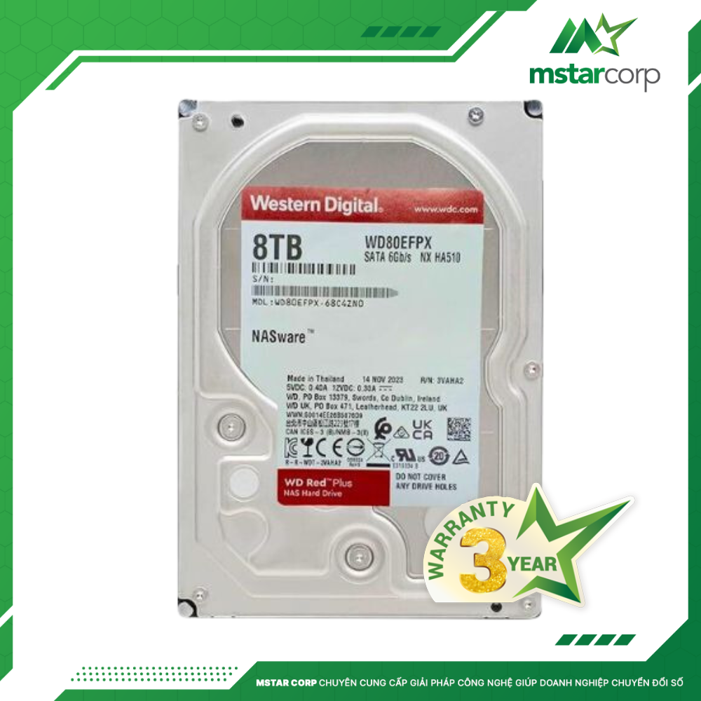 Ổ cứng HDD WD Red plus 8TB WD80EFPX