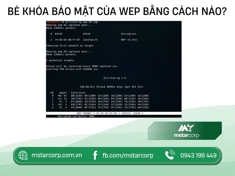 Bẻ khoá bảo mật của WEP bằng cách nào