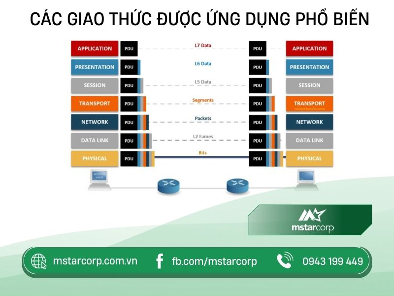 Các giao thức được ứng dụng phổ biến