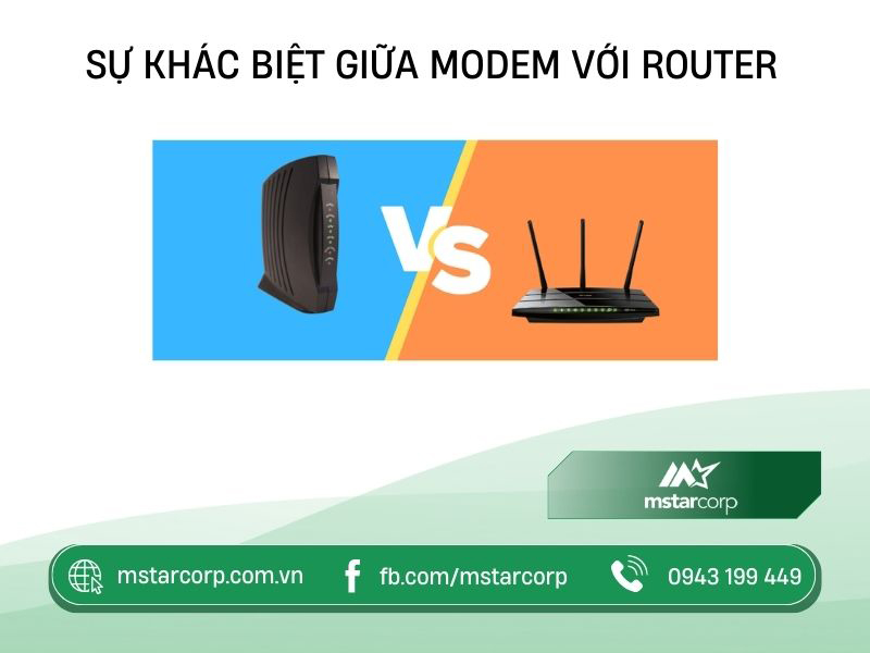 Sự khác biệt giữa Modem với Router