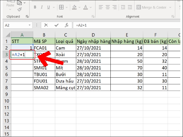 Cách đánh số thứ tự trong Excel bằng công thức