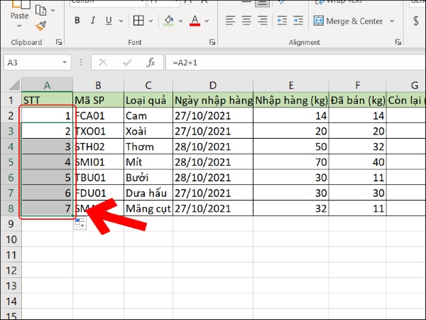 Cách đánh số thứ tự trong Excel bằng công thức