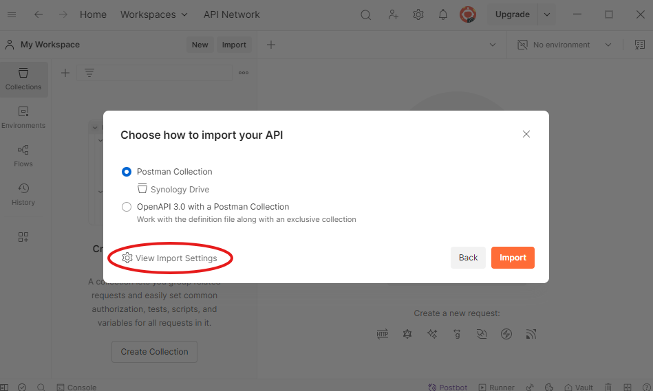 View Import Settings