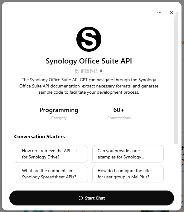 Hướng dẫn sử dụng Synology Office Suite API GPT trên ChatGPT