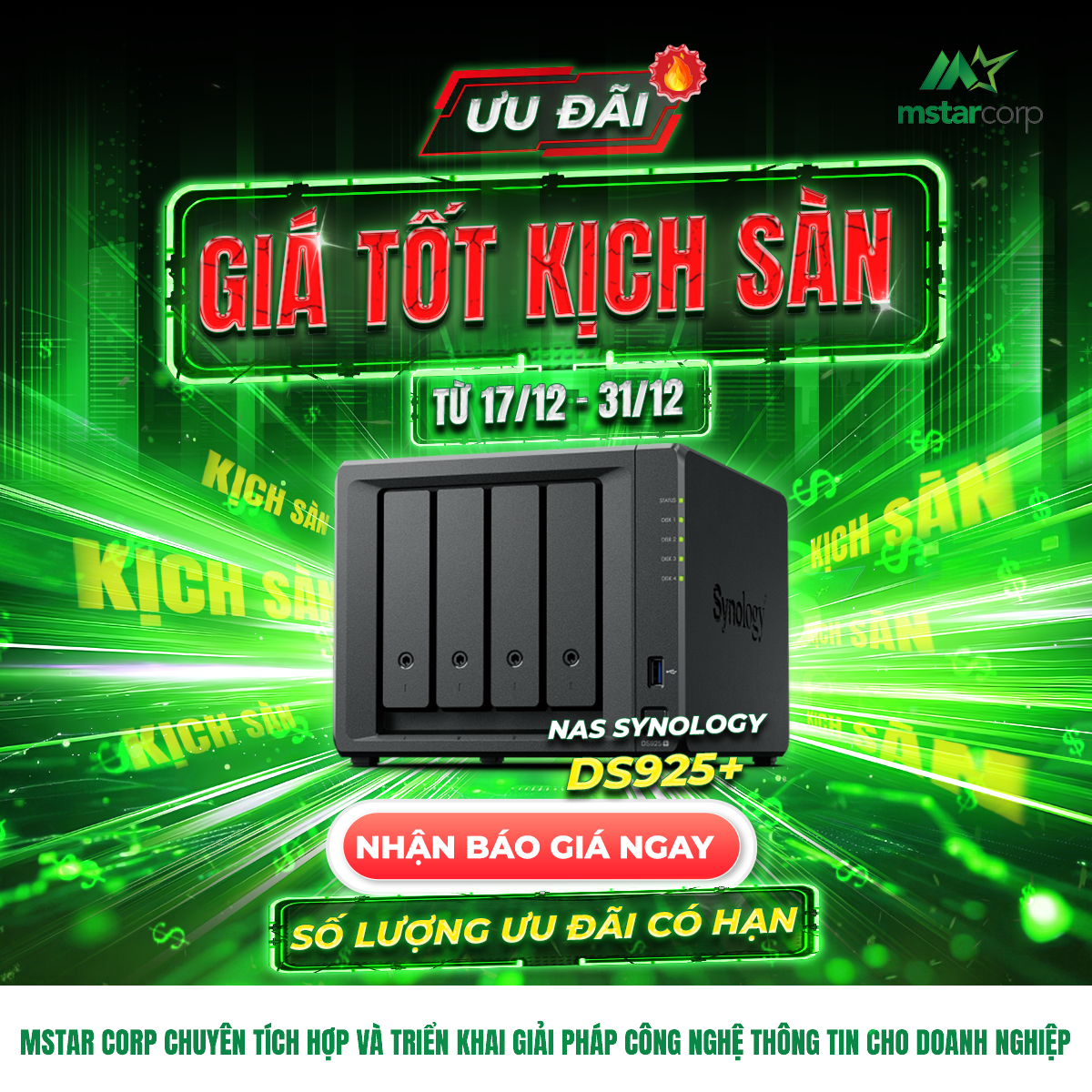 Giá tốt kịch sàn cho DS925+ - Hàng sẵn giao ngay