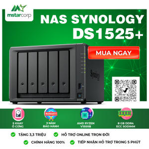 Synology DS1525+ là giải pháp NAS Synolgoy đáp ứng nhu cầu của các chuỗi bán lẻ quy mô vừa