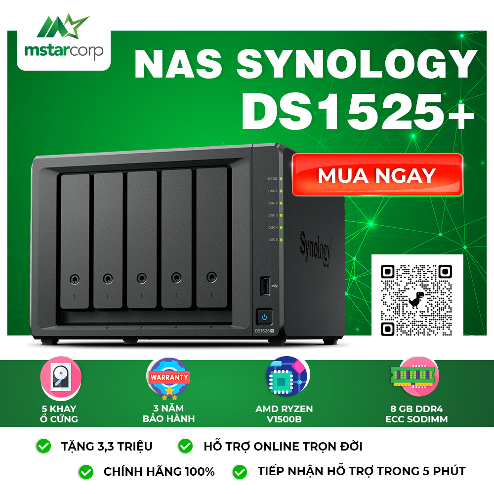 Thiết bị lưu trữ NAS Synology DS1525+