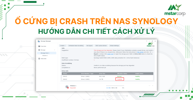 Hướng dẫn chi tiết cách xử lý ổ cứng bị Crash trên NAS Synology