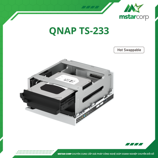 Thiết bị lưu trữ NAS QNAP TS-233 khay ổ đĩa