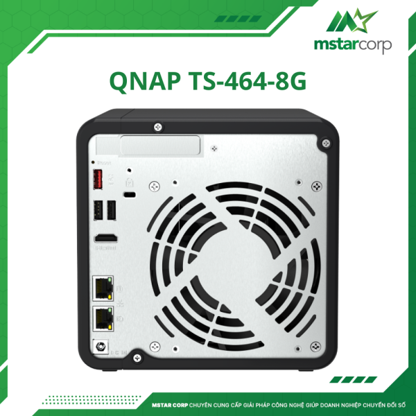Thiết bị lưu trữ NAS QNAP TS-464-8G mặt sau