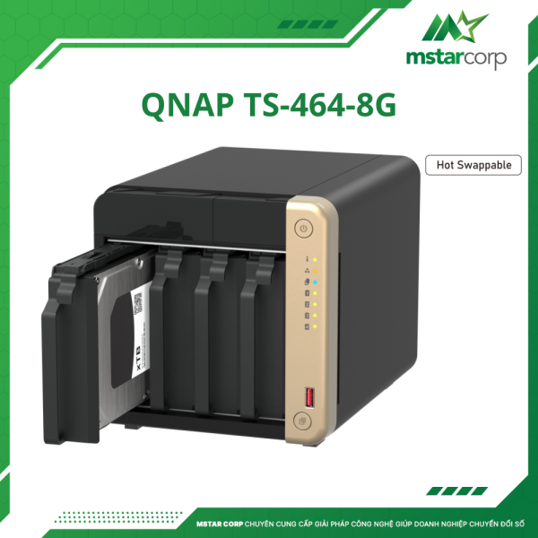 Thiết bị lưu trữ NAS QNAP TS-464-8G ổ đĩa