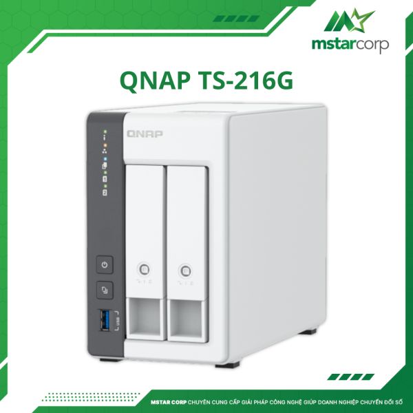 Thiết bị lưu trữ NAS QNAP TS-216G trái