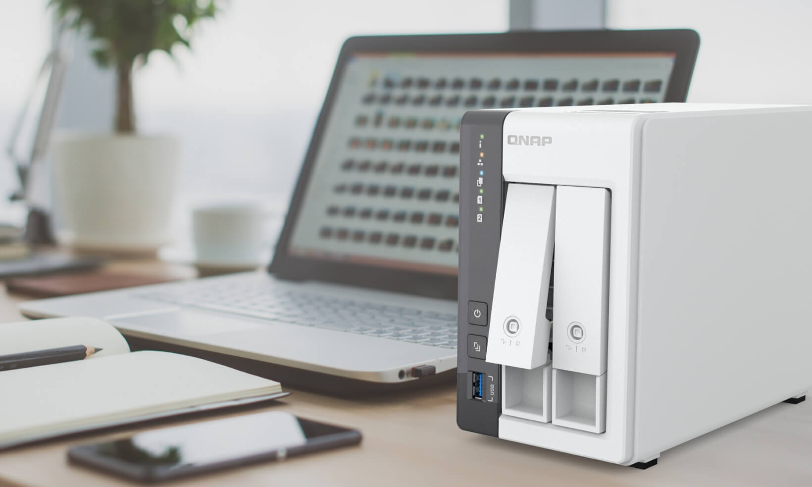 NAS TS-216G có thiết kế tinh tế nhưng tiện dụng