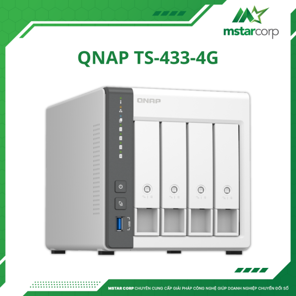 Thiết bị lưu trữ NAS QNAP TS-433-4G phải