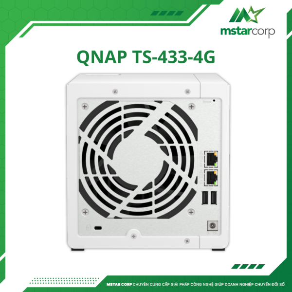 Thiết bị lưu trữ NAS QNAP TS-433-4G sau