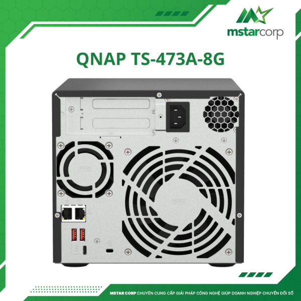 Thiết bị lưu trữ NAS QNAP TS-473A-8G sau