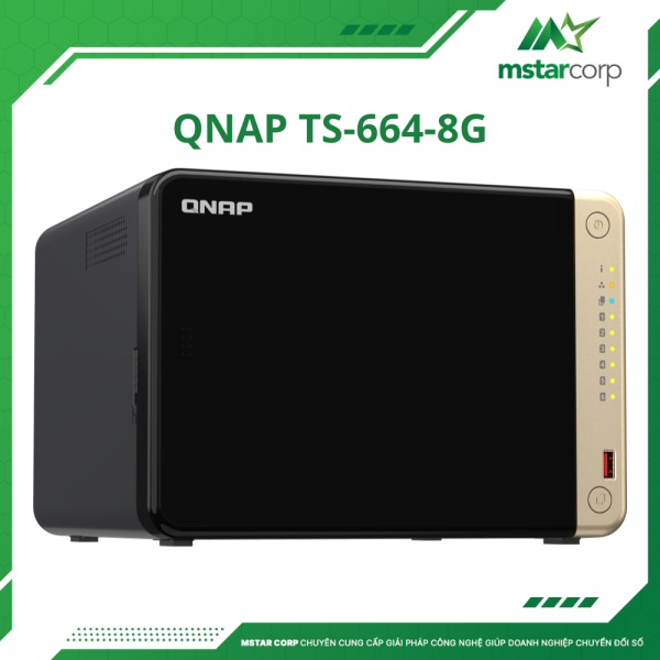 Thiết bị lưu trữ NAS QNAP TS-664-8G trái