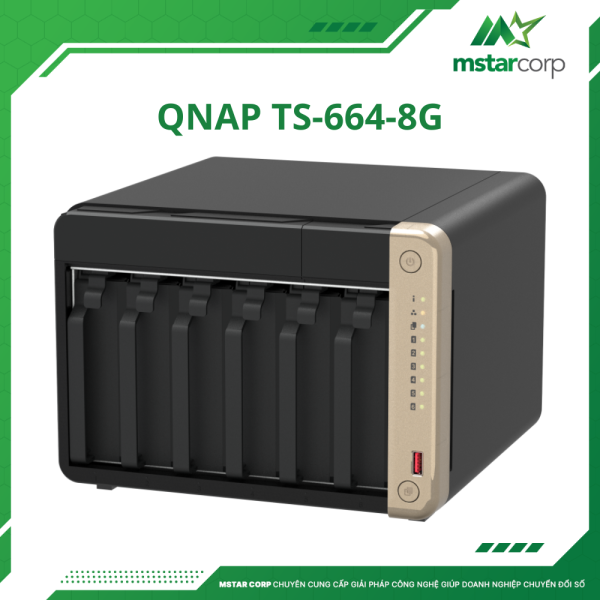 Thiết bị lưu trữ NAS QNAP TS-664-8G khay