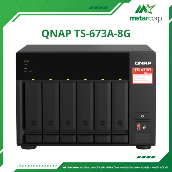 Thiết bị lưu trữ NAS QNAP TS-673A-8G trước