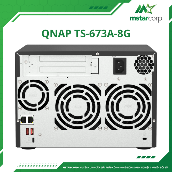 Thiết bị lưu trữ NAS QNAP TS-673A-8G sau