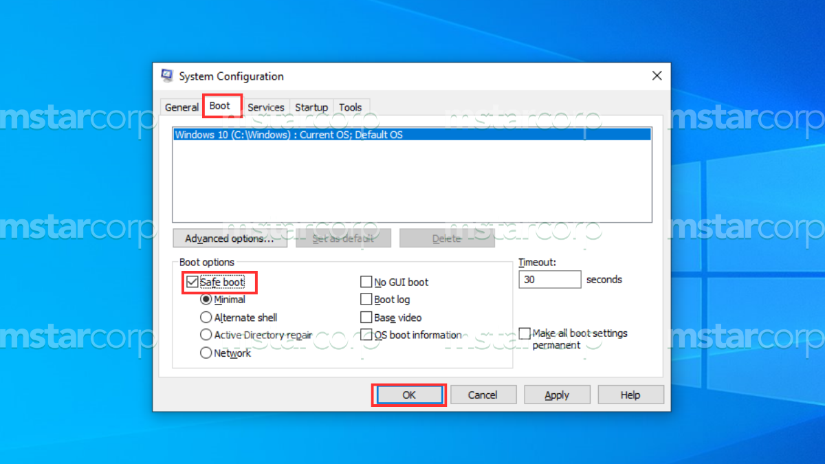 Cách 6: Kiểm tra phần mềm chạy ở chế độ Safe Mode để khắc phục lỗi Microsoft Visual C ++ Runtime Error R6025