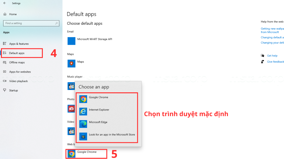 Đổi trình duyệt mặc định để sửa lỗi Microsoft Edge tự mở liên tục