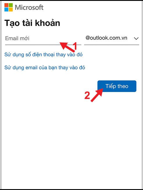 Tạo tài khoản Microsoft trên điện thoại nhanh chóng