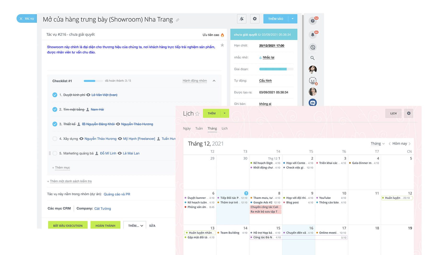 Theo dõi tiến độ Gói công việc (Work Package) trực quan qua biểu đồ Gantt và Kanban