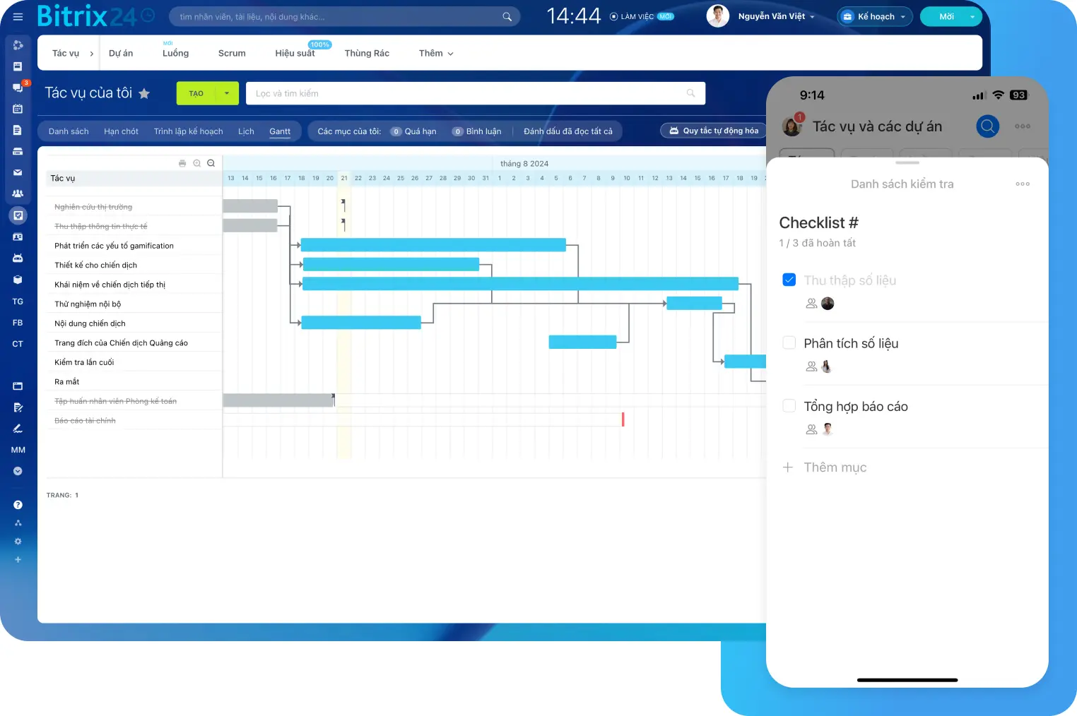 Quản lý dự án và phân công nhiệm vụ kỹ thuật bằng Bitrix24 Tasks & Projects