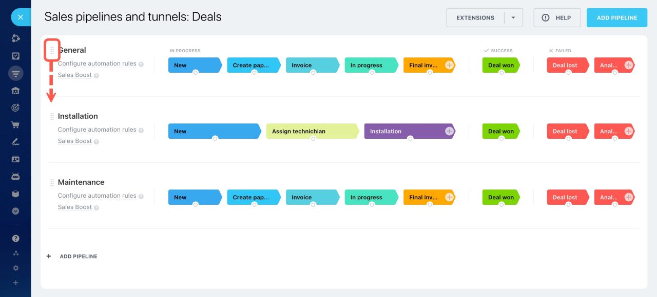 Tạo Pipeline ưu tiên