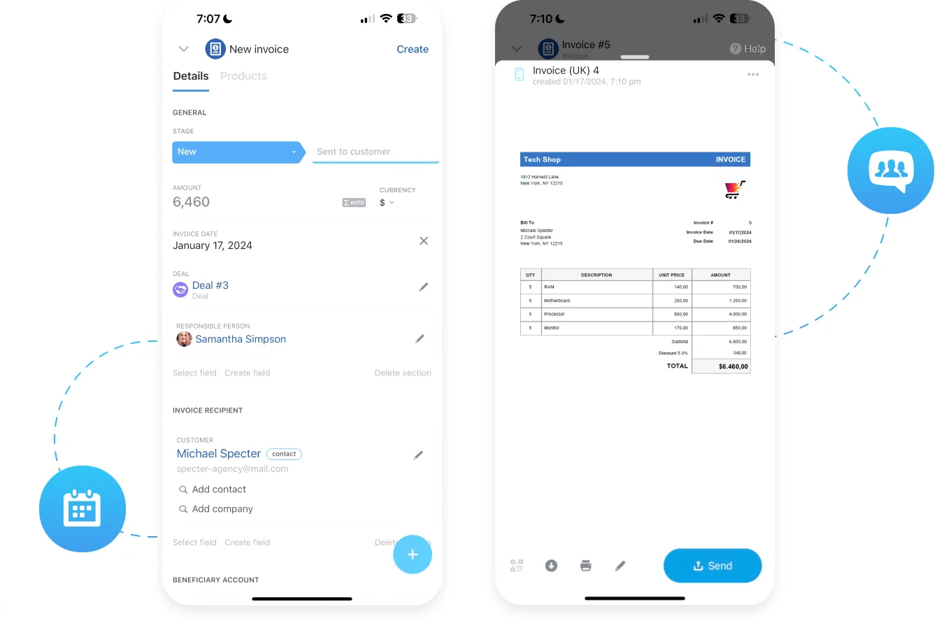Quản lý kho hàng, email và lịch làm việc