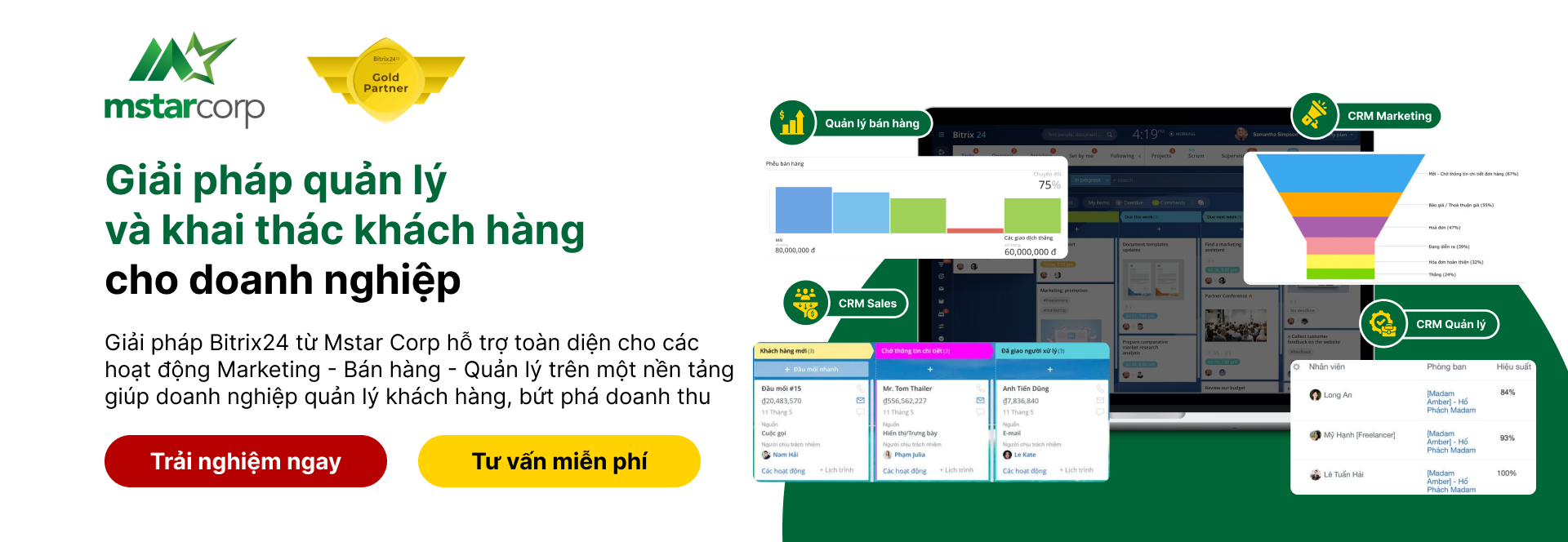 Giải pháp quản lý mạng xã hội toàn diện với nền tảng Bitrix24 được triển khai bởi Mstar Corp