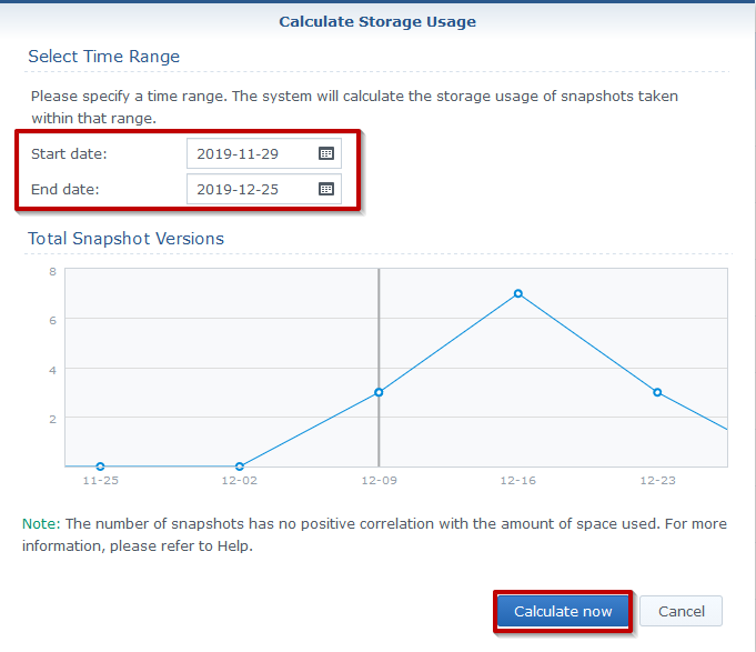 Kiểm tra dung lượng bị chiếm bởi snapshots