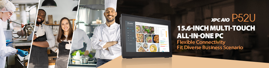 Shuttle AIO P52U được trang bị màn hình LCD widescreen 15.6 inch tỷ lệ 16:9 với công nghệ cảm ứng đa điểm