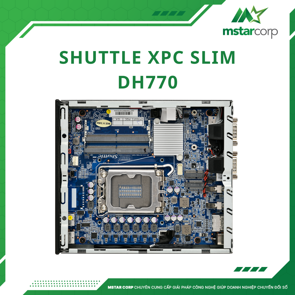Máy tính mini Shuttle XPC slim DH770 mặt trong