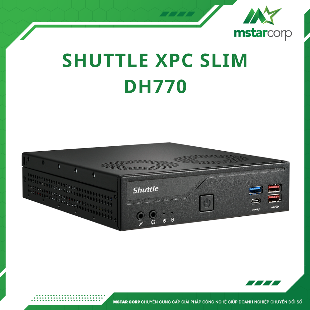 Máy tính mini Shuttle XPC slim DH770 trái