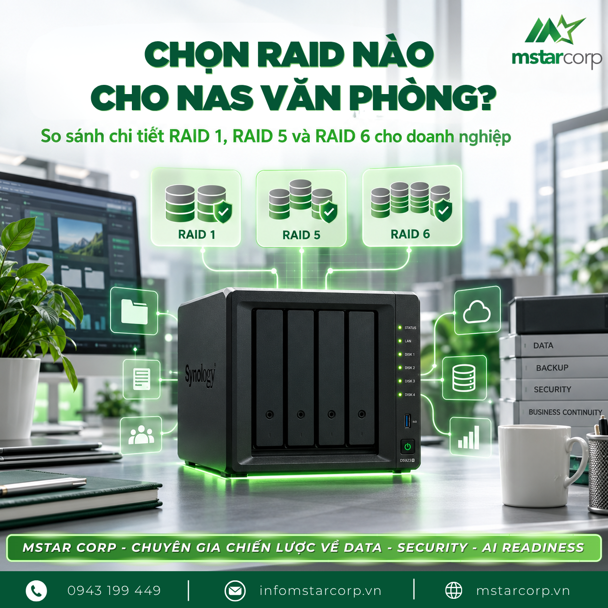 RAID 1, RAID 5 hay RAID 6? Chọn cấu hình RAID cho NAS văn phòng