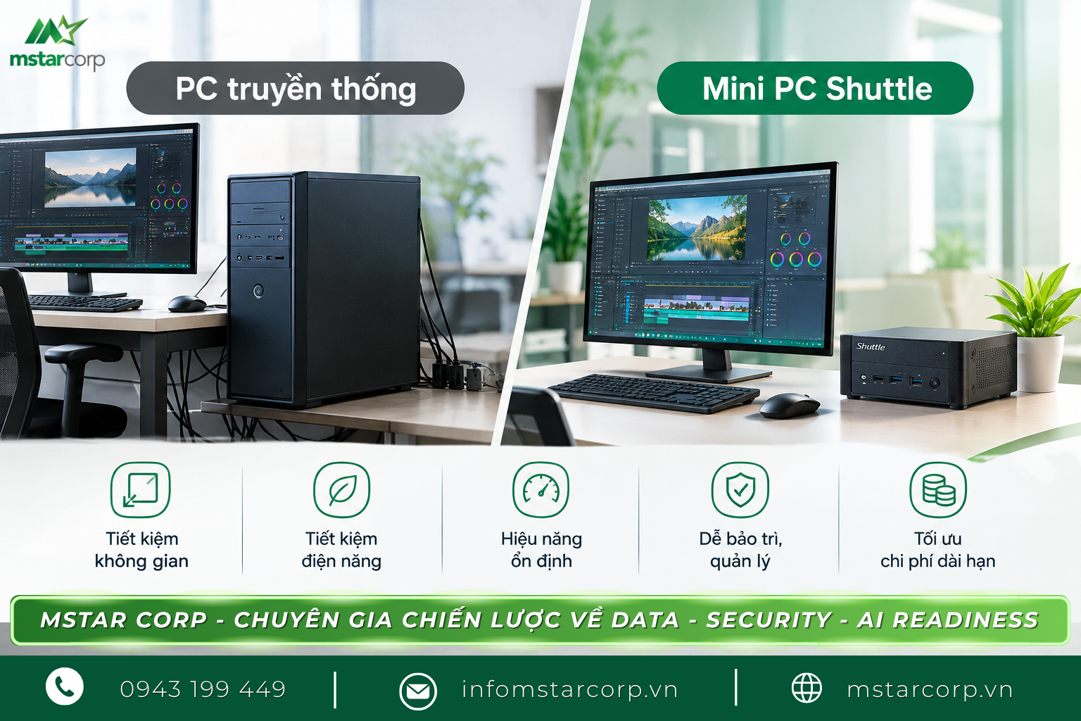 PC Truyền Thống vs. Mini PC Shuttle